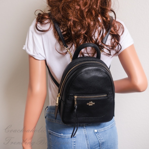 NWT Coach F30530 Andi Backpack In Pebble Leather Black//Gold